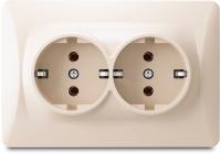 Розетка 2м бежевый сз GUSI Ugra арт.C11P6-003