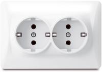 Розетка 2м белый сз GUSI Ugra арт.C11P6-001