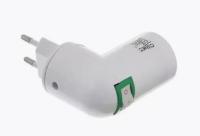 Переходник вилка-патрон E14 с выкл. Ecola белый арт.APT4SWEAY