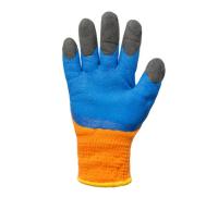 Перчатки акрил рифленые утепл.с черными пальцами ПЕР-АКР-РИФ-УТ-R-480