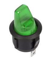 Выключатель клав.12V 16A(3c) Rexant 36-2593 Зеленый с подсветкой