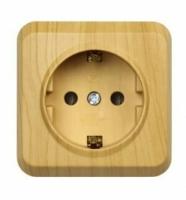 РОЗЕТКА нар. один. SmartBuy Светлое дерево с.з арт.SBE-03lw-16-S1-Z