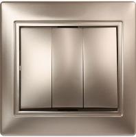 Выключатель 3кл Smartbuy Венера шампань арт.SBE-01с-10-SW3-0