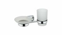 Держатель хром Fixsen Kvadro + 1 стакан + 1 мыльница FX-61306+08