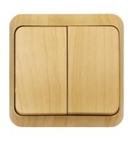 Выключатель 2кл светлое дерево Юпитер SmartBuy арт. SBE-03lw-10-SW2-0