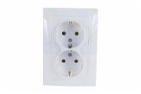 Розетка 2м с.з белая Севиль Universal арт. С0128