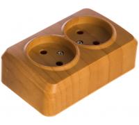 Розетка 2м б.з светлое дерево SmartBuy арт. SBE-03lw-10-S2-N