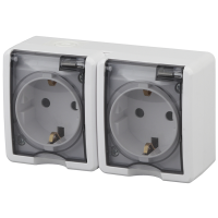 Розетка 2м с.з белая IP54 Эксперт Эра арт. 11-2403-01