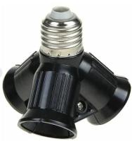 Переходник для цоколя Е27-3xЕ27 Ecola A7W37BEAY черный
