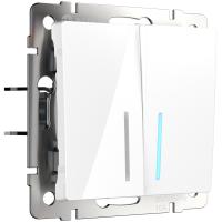 Выключатель 2кл с подсветкой белый W1120101 WERKEL к. a051114