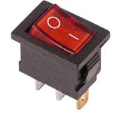 Выключатель клав. 6A (3c) красный Rexant арт. 36-2150