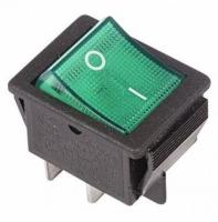 Выключатель клав.250V 16A (4c) Rexant 36-2332 (КСD2) зеленый