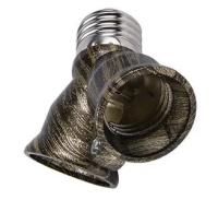 Переходник для цоколя Е27-2xЕ27 Ecola A7T27HEAY черная бронза