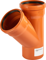 Тройник ПВХ d 110 (45) для наружных работ оранжевая