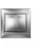 Выключатель 2кл Smartbuy Венера с подсветкой серебро арт.SBE-01s-10-SW2-1-c