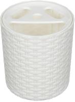 Стакан пластиковый плетенка для зубных щеток белый 2534 184695