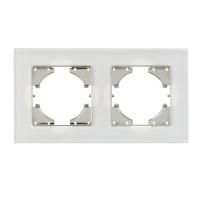 Рамка 2м белый GUSI Ugra стекло арт.C1120-030