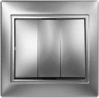 Выключатель 3кл Smartbuy Венера серебро арт.SBE-01s-10-SW3-0