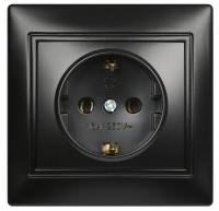 Розетка 1м Smartbuy Венера c.з черная арт.SBE-01b-16-S1-Z-c