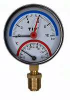 Термометр биметал. радиальный 120 градусов 10 бар TIM арт.Y-80-10