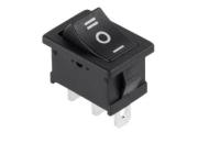 Выключатель клав. 6A (3с) черный 2 положения Rexant арт. 36-2145