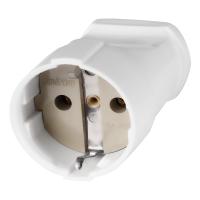 Штепсельное гнездо с заземлением Smartbuy белое SBE-16-S01-wz