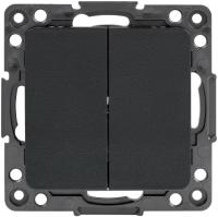 Выключатель 2кл черный EKF Стокгольм арт.EZV10-023-10