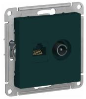Розетка TV + RJ-45 изумруд ATLASDESIGN Schneider арт. ATN000889