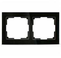 Рамка 2м Smartbuy Нептун стекло черная арт.SBE-05b-Glass-FR-2