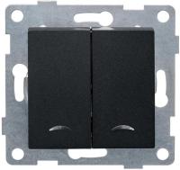 Выключатель 2кл с подсветкой графит GUSI Ugra арт.C11B28-010