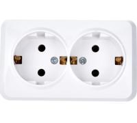 Розетка 2м с.з белая Юпитер SmartBuy арт.SBE-03w-16-S2-Z-c