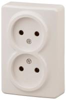 Розетка 2м б.з крем IP20 Эксперт Эра арт. 11-2202-02