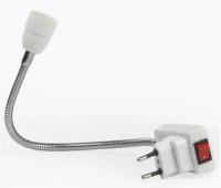 Переходник вилка-патрон E27 гибкий с выкл. Smartbuy белый арт.SBL-NL-004