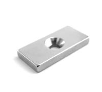 Магнит неодимовый прямоугольник 20 10 3мм с зенковкой Rexant арт.72 3702 (уп 2шт)